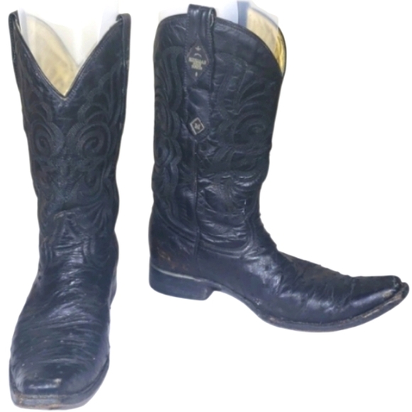 Vintage NICE🔥Mexican Skin Boots Genuine Leather Cowboy Western Boots Size 29